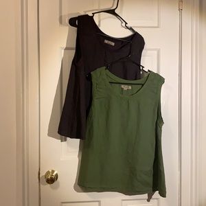TWO extra comfy 100% linen tank tops, NWOT!